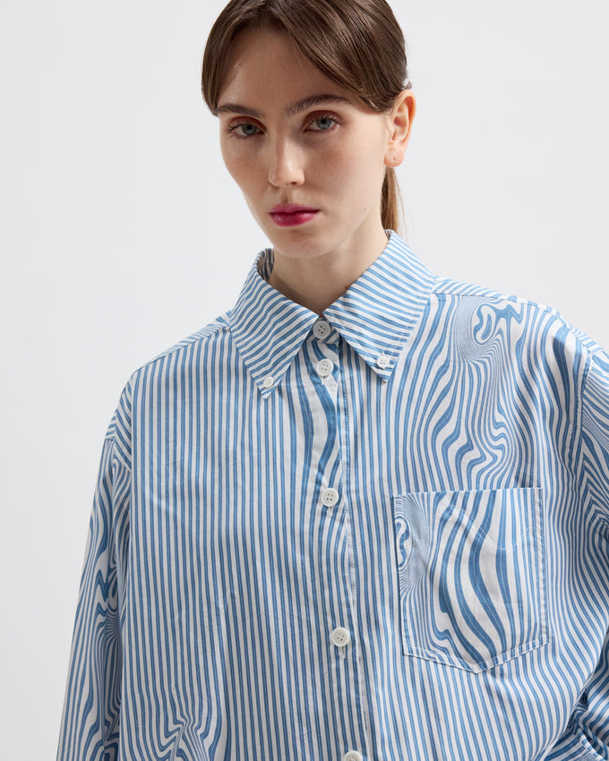 Rhona – Blue Glitch Stripe