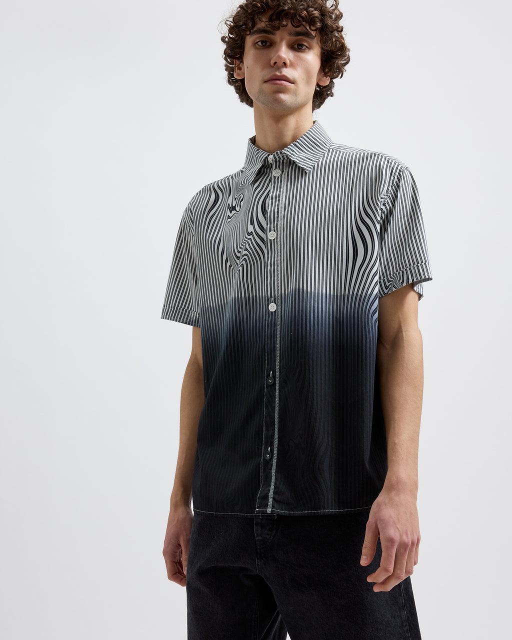 Callum – Black Glitch Dip Dye